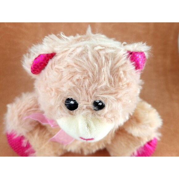 Greenbrier International Tan and Pink Teddy Bear ~ 7 inches - Picture 3 of 5